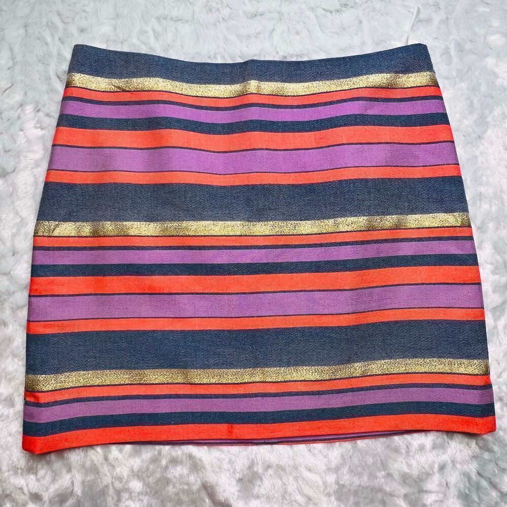 J. Crew shine stripe mini skirt 1103 size 4
